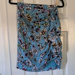 Guess Floral Print Skirt in Blue and White
